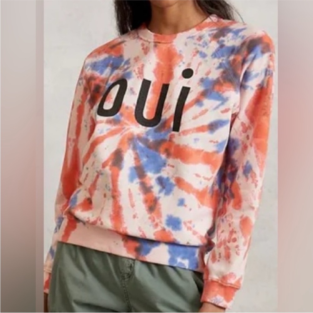Clare V. Tie-Dye Oui Sweatshirt